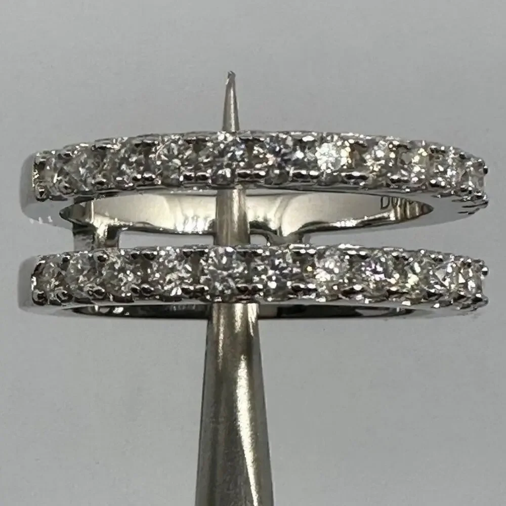 Moissanite Diamond Ring Enhancer Wedding Band GRA Certified 925 18K White Gold